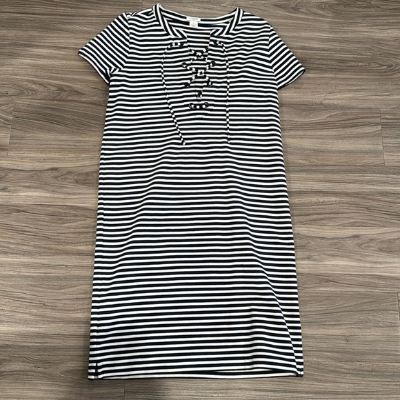 J-Crew Navy and White Striped Dress - Picture 1 of 3